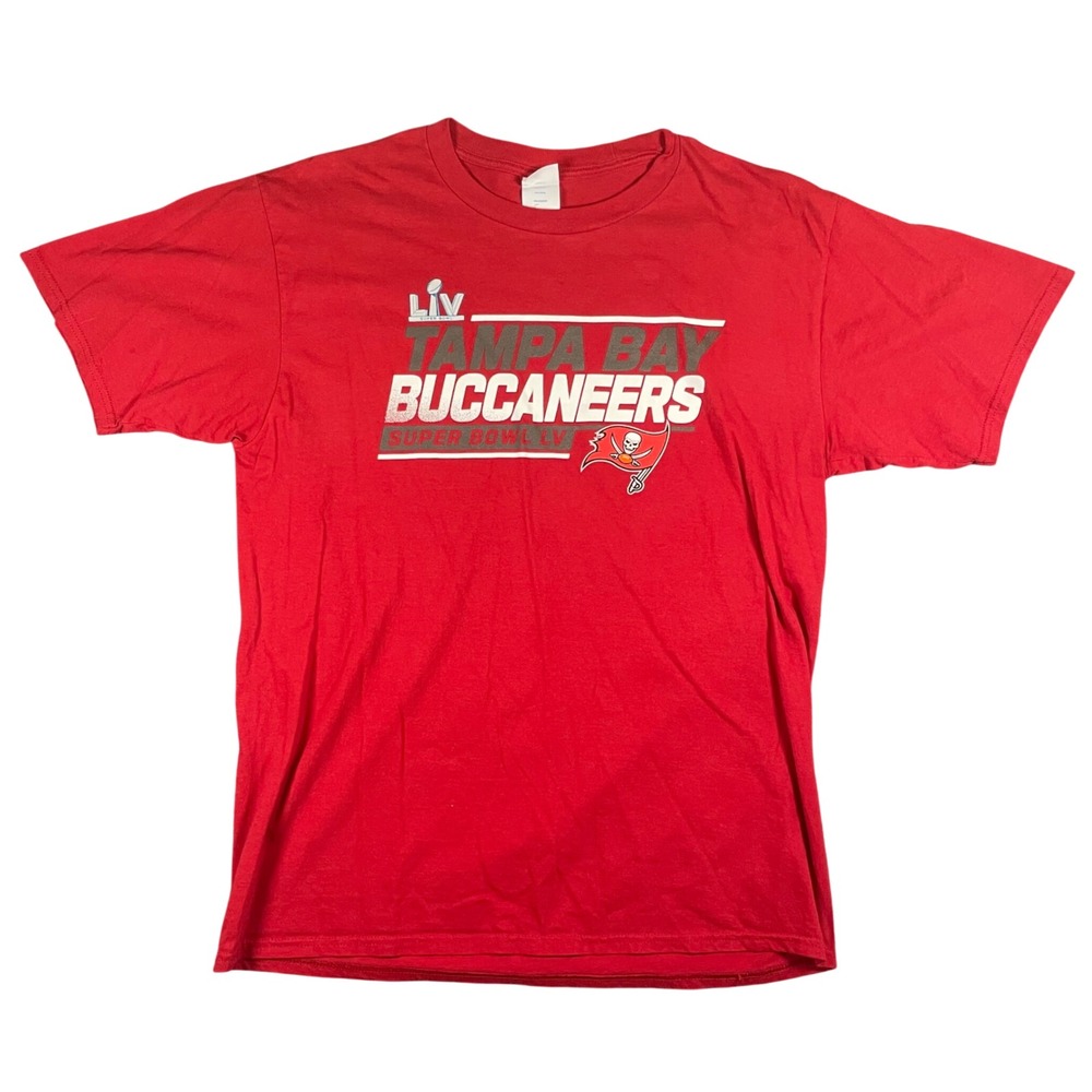 Tampa Bay Buccaneers Super Bowl LV Champions Red T Shirt Mens Large NFL Fan Gear